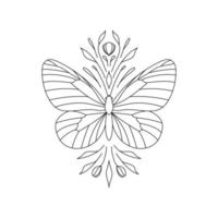 Butterfly vector line art