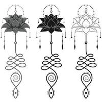 Vector Design of Lotus Flower with Unalome