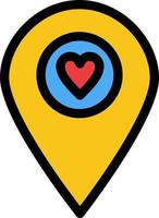 Heart Location Map Pointer  Flat Color Icon Vector icon banner Template