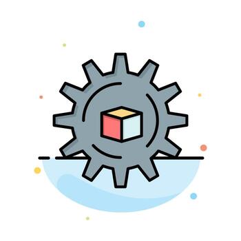 Automated Data Solution Science Abstract Flat Color Icon Template vector