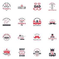 Happy fathers day 16 Black and Pink vintage retro type font Illustrator eps10 Editable Vector Design Elements