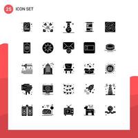 Universal Icon Symbols Group of 25 Modern Solid Glyphs of point strategy lab arrow mother Editable Vector Design Elements