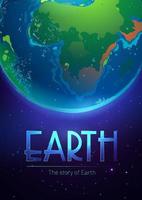 Story of the Earth poster with green planet vector