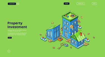 Vector landing page of property investment