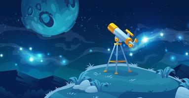 Telescope for space exploration, science discovery vector