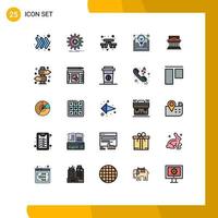 paquete de iconos vectoriales de stock de 25 signos y símbolos de línea para arquitectura idea banco bulbo estudio elementos de diseño vectorial editables vector