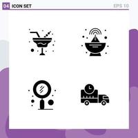 Set of Commercial Solid Glyphs pack for champaign search glass satellite zoom Editable Vector Design Elements