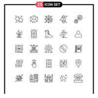 25 Creative Icons Modern Signs and Symbols of cogwheel ramadan black hole light islam Editable Vector Design Elements