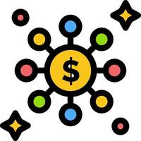 Dollar Share Network  Flat Color Icon Vector icon banner Template