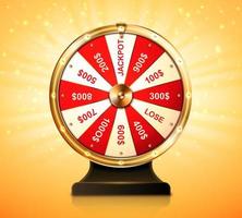 Golden wheel of fortune for lottery game or casino vector