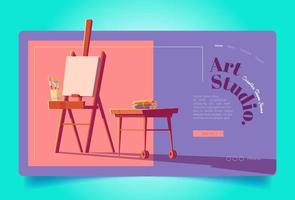 Art studio website. Workshop for painters vector