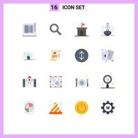 16 Creative Icons Modern Signs and Symbols of spaceship startup estate business launch Editable Pack of Creative Vector Design Elements