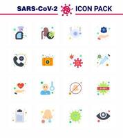 Coronavirus Precaution Tips icon for healthcare guidelines presentation 16 Flat Color icon pack such as doctor on call hands virus protect hands safety viral coronavirus 2019nov disease Vector De