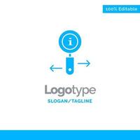Info Information Zoom Search Blue Solid Logo Template Place for Tagline vector
