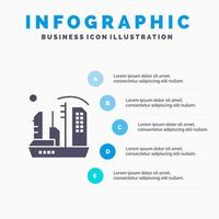 City Colonization Colony Dome Expansion Solid Icon Infographics 5 Steps Presentation Background vector