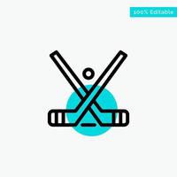 emblema hockey palo de hielo palos turquesa resaltar círculo punto vector icono