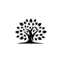 Oak tree simple flat icon vector