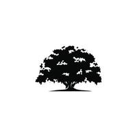 Oak tree simple flat icon vector