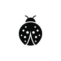 Lady bug simple flat icon vector