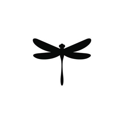 Dragonfly simple flat icon vector