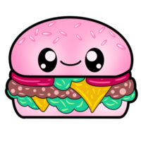 hambúrguer fofo rosa png
