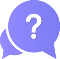 Question mark icon illustration. Colorful help sign speech bubble. png