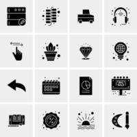 16 iconos de negocios universales vector ilustración de icono creativo para usar en proyectos relacionados con la web y dispositivos móviles