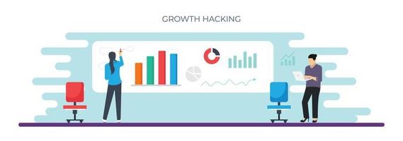 Trendy Growth Hacking vector