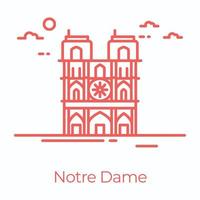 Trendy Notre Dame vector