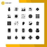 25 Universal Solid Glyphs Set for Web and Mobile Applications puzzle leaf analytics autumn statistics Editable Vector Design Elements