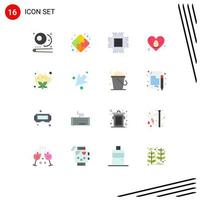 User Interface Pack of 16 Basic Flat Colors of food love cloud heart easter Editable Pack of Creative Vector Design Elements