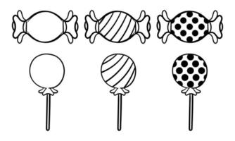 candy hand drawn collection on white background vector