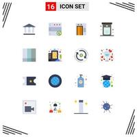 Universal Icon Symbols Group of 16 Modern Flat Colors of lines grid layout construction grid shower Editable Pack of Creative Vector Design Elements