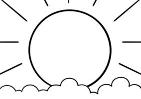 hand drawn sun and cloud background vector