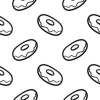 seamless pattern hand drawn strawberry and chocolate donut vector