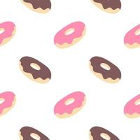 seamless pattern strawberry and chocolate donut vector