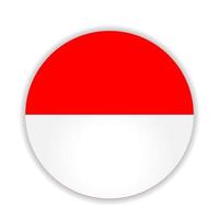 Round flag of Indonesia. Vector Illustration.