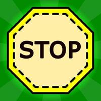 Stop sign icon on green background vector