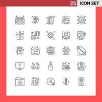 Line Pack of 25 Universal Symbols of marketing technology marketing campaign document marketing automation food Editable Vector Design Elements