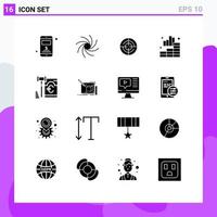 16 Creative Icons Modern Signs and Symbols of law euro location gdpr chart Editable Vector Design Elements