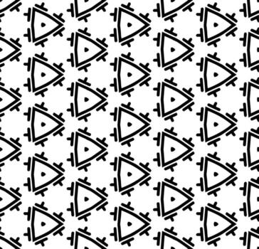 Black and white seamless abstract pattern. Background and backdrop. Grayscale ornamental design. Mosaic ornaments. Vector graphic illustration.