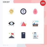 Set of 9 Modern UI Icons Symbols Signs for cubes arts easter art eyes Editable Vector Design Elements