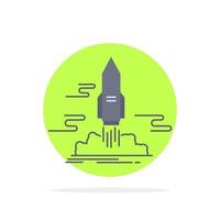 launch Publish App shuttle space Flat Color Icon Vector