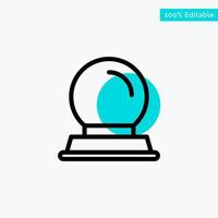 Glass Stand Decoration Magic Ball turquoise highlight circle point Vector icon