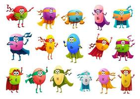 personajes de superhéroes vitamínicos. multivitamínico vectorial vector