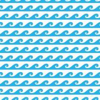 Blue ocean and sea surf waves seamless pattern vector