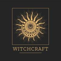 Witchcraft astrology, tarot and occultism icon vector