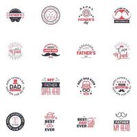 Happy fathers day 16 Black and Pink vintage retro type font Illustrator eps10 Editable Vector Design Elements