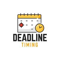 Business task deadline outline icon with calendar vector