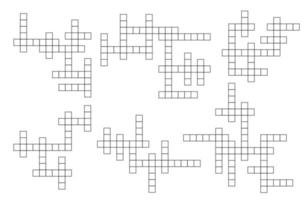 Crossword game grid vector puzzle template, riddle